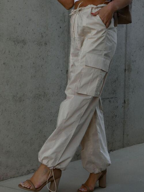 Drawstring Pants with Pockets by VYSN