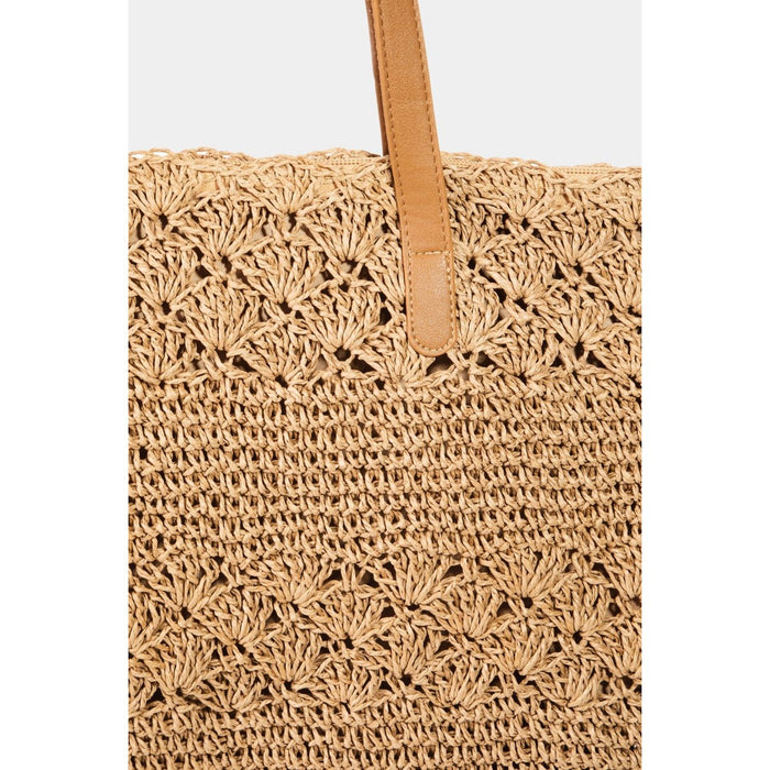 Fame Straw Braided Tote Bag