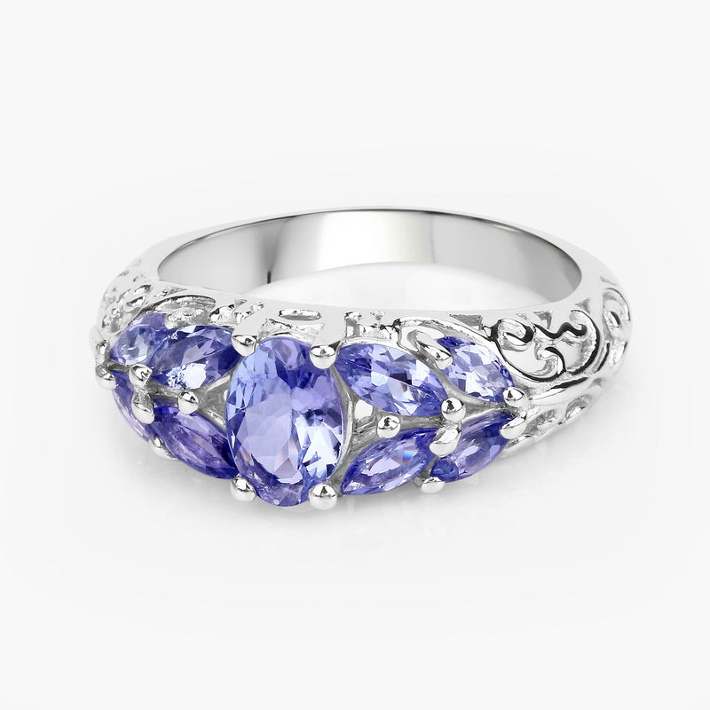 Bids.com 1.63 Carat Genuine Tanzanite .925 Sterling Silver Ring Rings