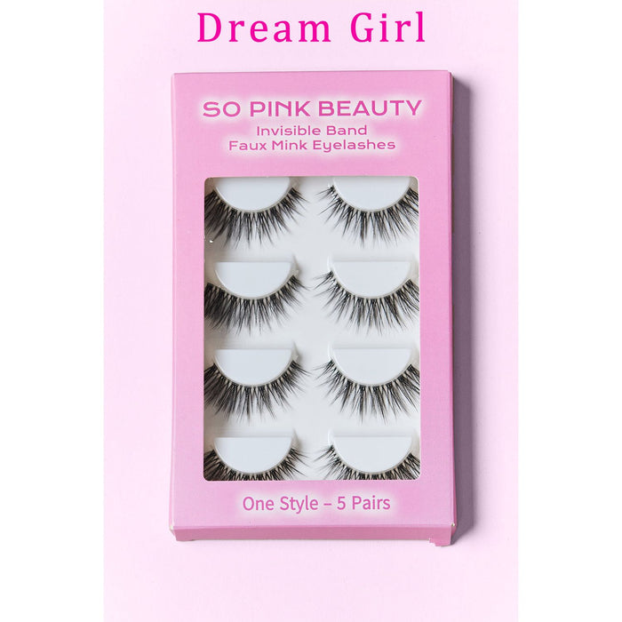 SO PINK BEAUTY Faux Mink Eyelashes 5 Pairs