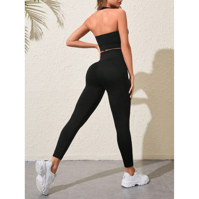 Halter Neck Top and Pants Active Set