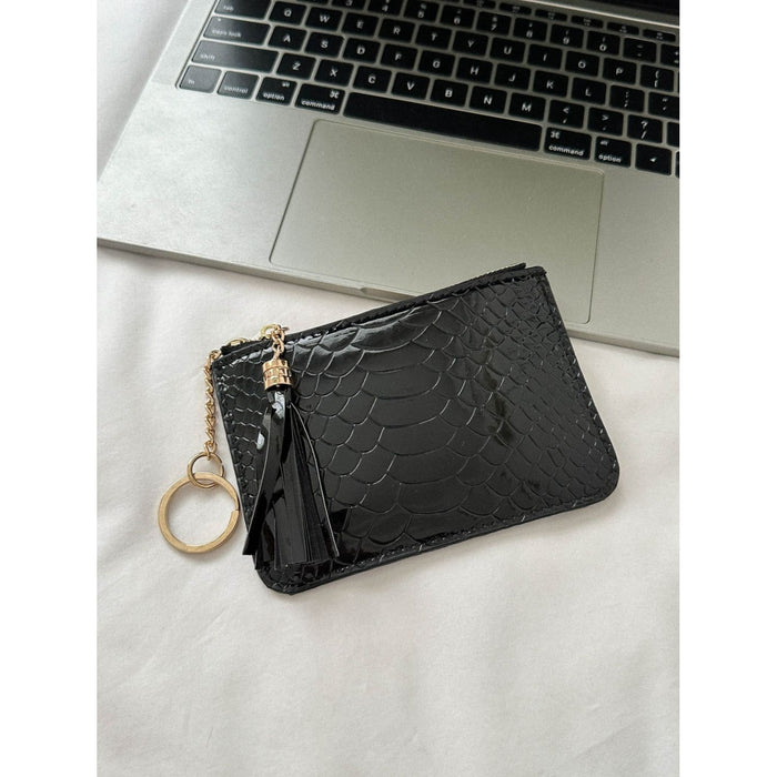 PU Leather Tassel Trim Card Case