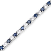 Bids.com 6.87 ct. t.w. Blue Sapphire and White Topaz Bracelet in Sterling Silver Bracelets