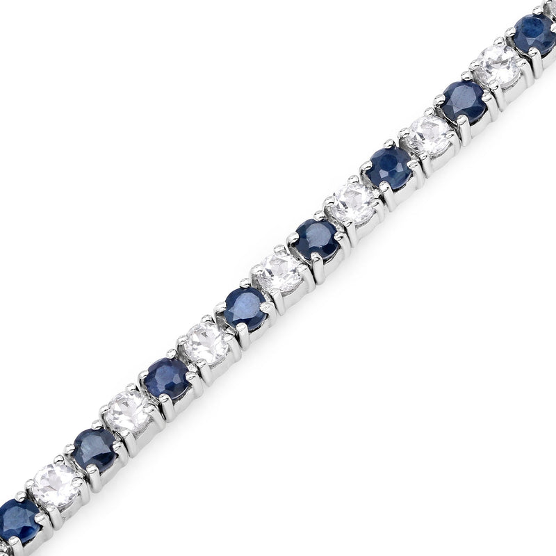 Bids.com 6.87 ct. t.w. Blue Sapphire and White Topaz Bracelet in Sterling Silver Bracelets