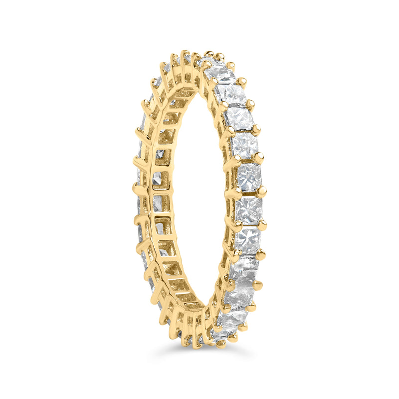 Bids.com 14K Yellow Gold 2.00 Cttw Shared Prong Set Princess Cut Diamond Eternity Band Ring (J-K Color, SI1-SI2 Clarity) - Ring Size 7 Rings
