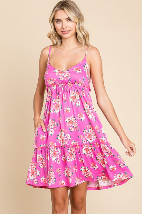 Culture Code Floral Ruffled Cami Dress