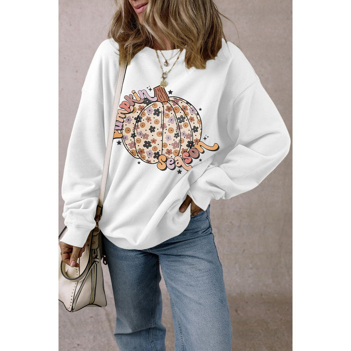 Pumpkin Graphic Long Sleeve Sweatshirt