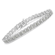 Bids.com 10k White Gold 2 cttw Diamond Fan-Shaped Link Tennis Bracelet (I-J Clarity, I3 Color) - Size 7.25" Bracelets