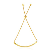 Bids.com 14k Yellow Gold Smooth Curved Bar and Lariat Style Bracelet Bracelets