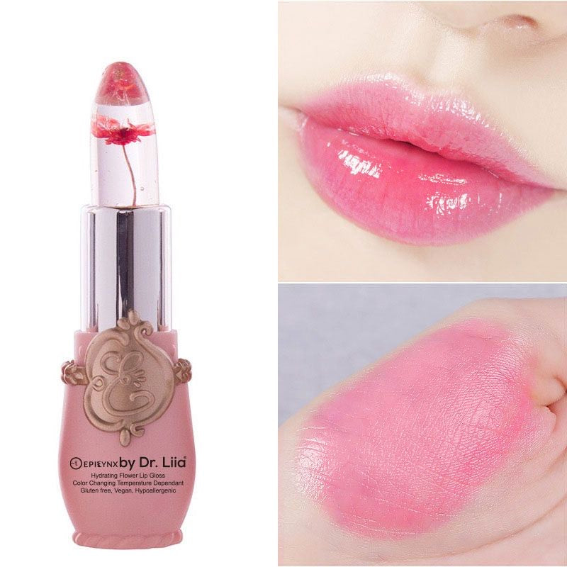EpiLynx Color-Changing Flower Lip Gloss – Vegan, Gluten-Free, Hydrating Lip Balm