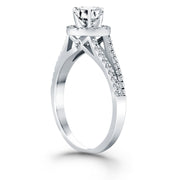 Bids.com 14k White Gold Diamond Halo Split Shank Engagement Ring Rings