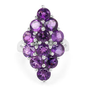 Bids.com 6.78 Carat Genuine Amethyst .925 Sterling Silver Ring Rings