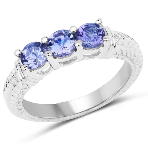 Bids.com 1.11 Carat Genuine Tanzanite .925 Sterling Silver Ring Rings