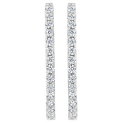 Bids.com 14K White Gold 2.0 Cttw Round Brilliant Cut Diamond Oblong Hinged Leverback Hoop Earrings (I-J Color, I1-I2 Clarity) Earrings