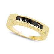 Bids.com 0.50 Carat Genuine Black Diamond .925 Sterling Silver Ring Rings