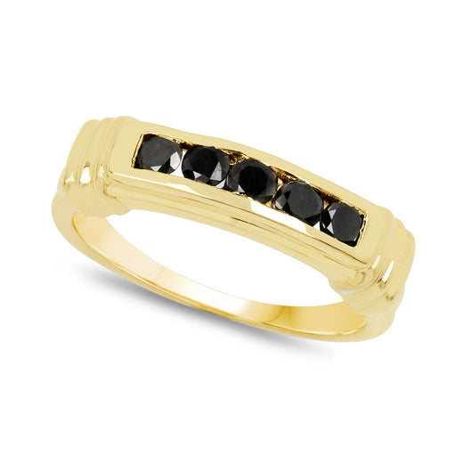 Bids.com 0.50 Carat Genuine Black Diamond .925 Sterling Silver Ring Rings