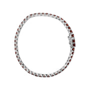 Bids.com .925 Sterling Silver 10.0 Cttw Created Orange Garnet Tennis Bracelet - 7.25" Bracelets