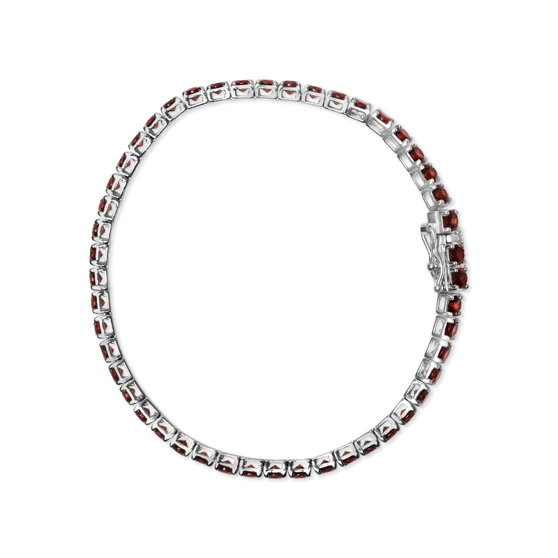 Bids.com .925 Sterling Silver 10.0 Cttw Created Orange Garnet Tennis Bracelet - 7.25" Bracelets