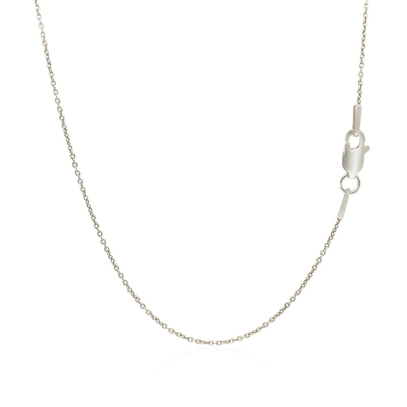 Bids.com 14k White Gold Round Cable Link Chain 1.1mm Necklaces