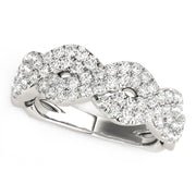 Bids.com Diamond Studded Interlocking Waves Ring in 14k White Gold (5/8 cttw) Rings