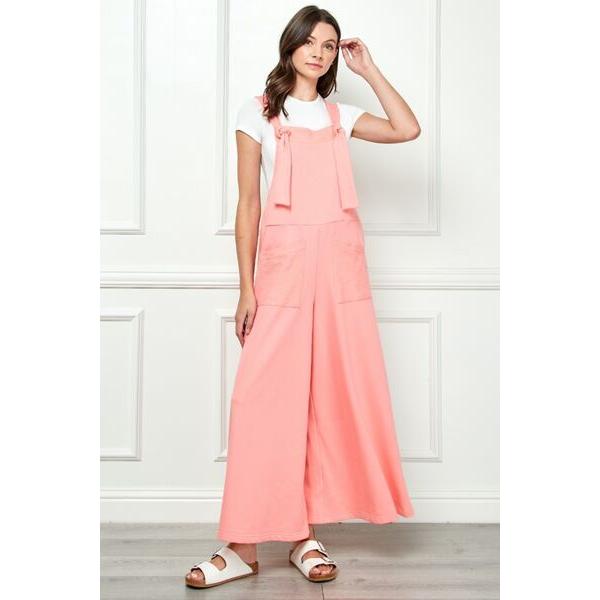 Veveret Wide Strap French Terry Overalls