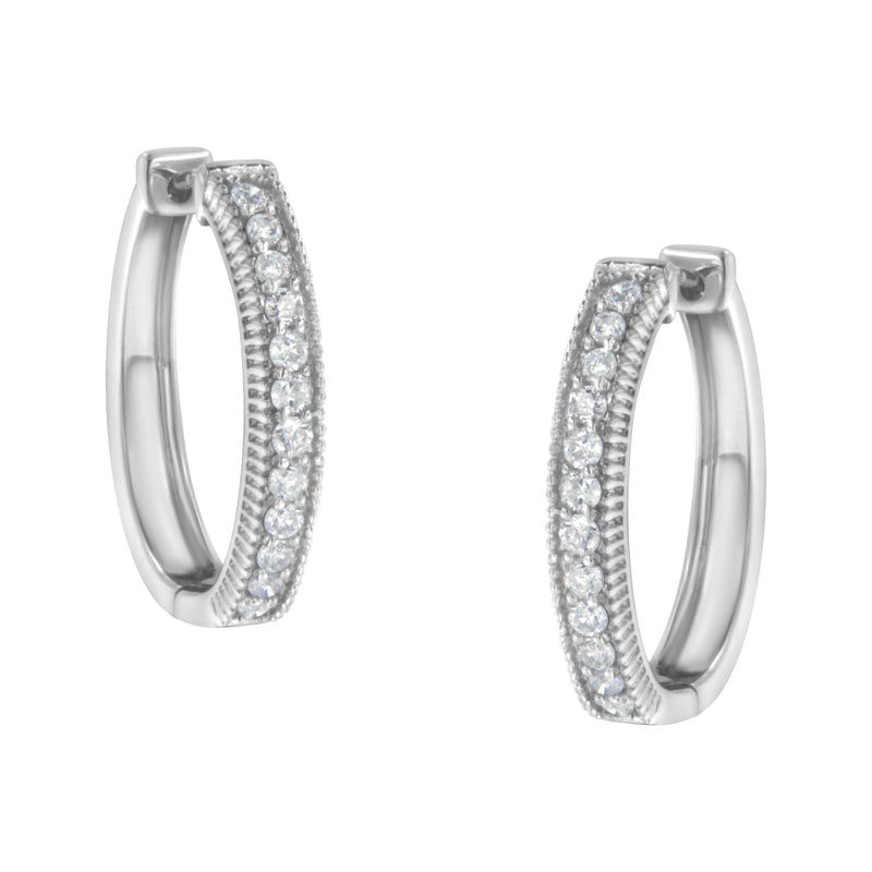 Bids.com 10KT White Gold Diamond Hoop Earring (1.00 cttw, H-I Color, I1-I2 Clarity) Earrings