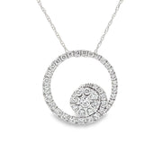Bids.com .50ct Diamond Circle of Love Pendant 14KT White Gold Pendants