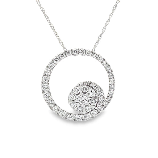 Bids.com .50ct Diamond Circle of Love Pendant 14KT White Gold Pendants