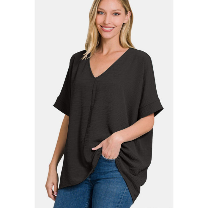 Zenana V-Neck Short Sleeve Top