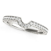 Bids.com 14k White Gold Prong Set Curved Wedding Band (1/8 cttw) Rings