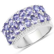 Bids.com 2.59 Carat Genuine Tanzanite .925 Sterling Silver Ring Rings