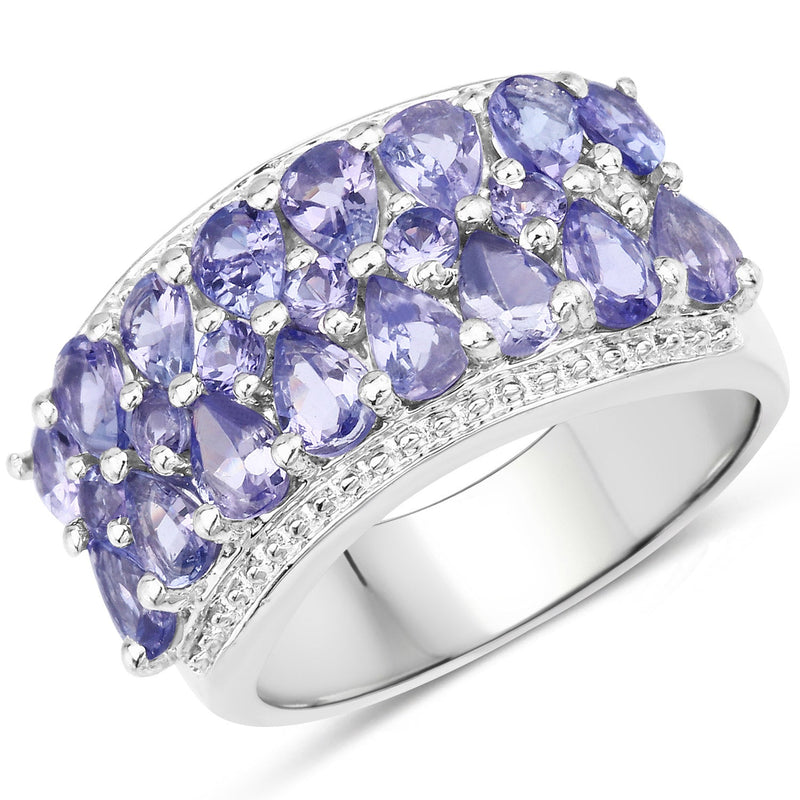 Bids.com 2.59 Carat Genuine Tanzanite .925 Sterling Silver Ring Rings