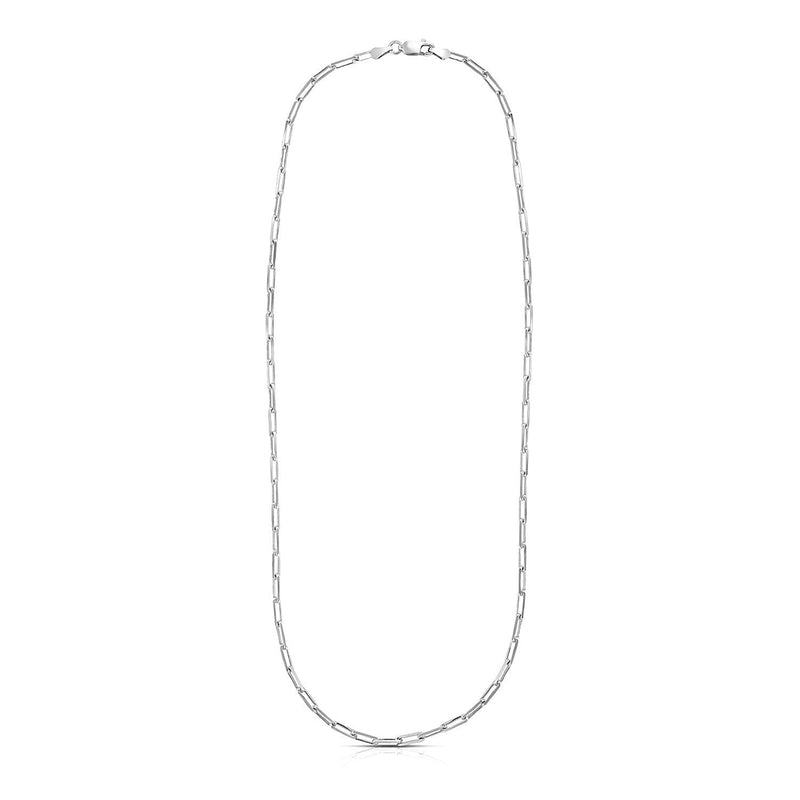Bids.com Sterling Silver Rhodium Plated Paperclip Chain (3.0 mm) Necklaces