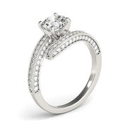 Bids.com 14k White Gold Round Diamond Bypass Style Engagement Ring (1 1/2 cttw) Rings