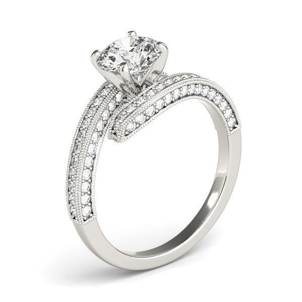 Bids.com 14k White Gold Round Diamond Bypass Style Engagement Ring (1 1/2 cttw) Rings