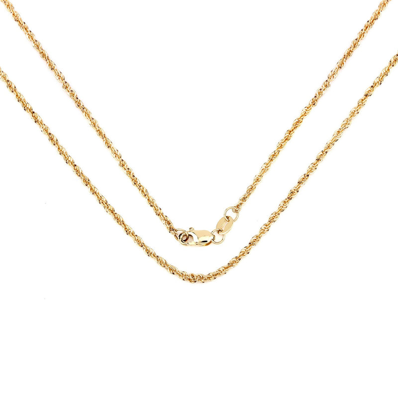 Bids.com 14K Yellow Gold 18inch 1.5mm Lite Rope Chain with Lobster Clasp Necklaces