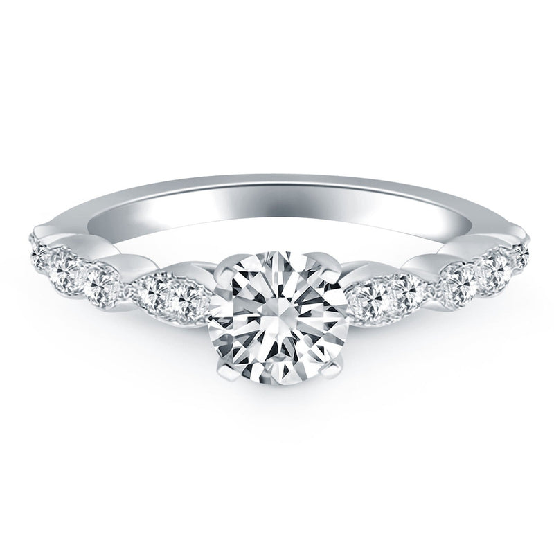 Bids.com 14k White Gold Fancy Shaped Diamond Engagement Ring Rings