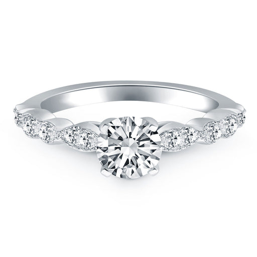 Bids.com 14k White Gold Fancy Shaped Diamond Engagement Ring Rings