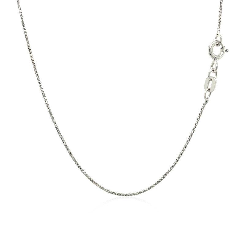 Bids.com Sterling Silver Rhodium Plated Box Chain 0.7mm Necklaces