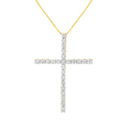 Bids.com .925 Sterling Silver 2 1/2 cttw Diamond Cross Pendant Necklace (H-I, I2-I3) Necklaces