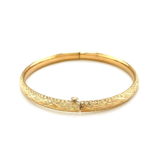 Bids.com 14k Yellow Gold Diamond Cut Design Dome Motif Children's Bangle Bracelets White Smoke 5.5 / Yellow Gold,One / Yellow Gold