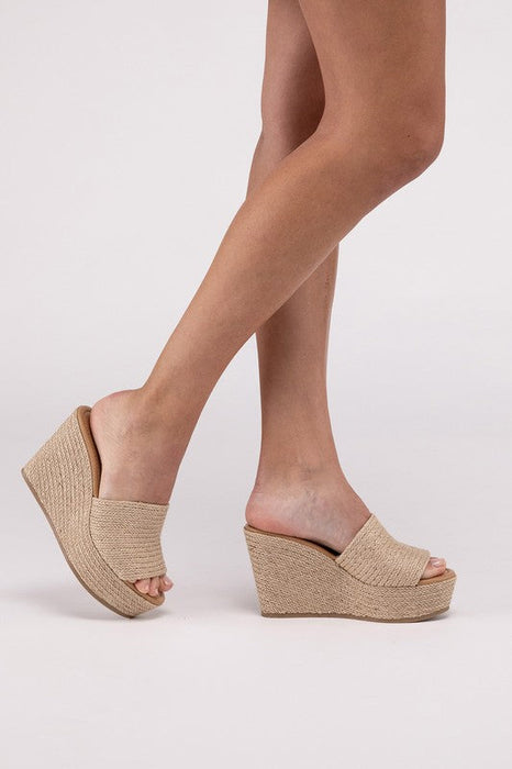 Bounty Wedge Platform Heels in Tan