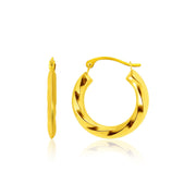 Bids.com 14k Yellow Gold Wavy Texture Hoop Earrings Earrings