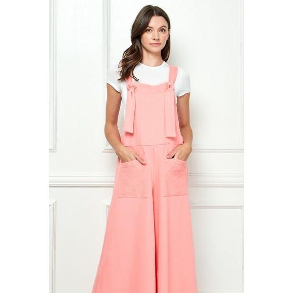 Veveret Wide Strap French Terry Overalls