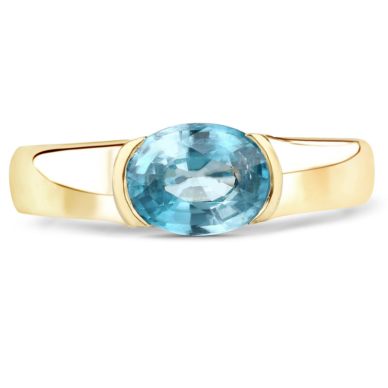 Bids.com 2.00 Carat Genuine Blue Zircon .925 Sterling Silver Ring Rings