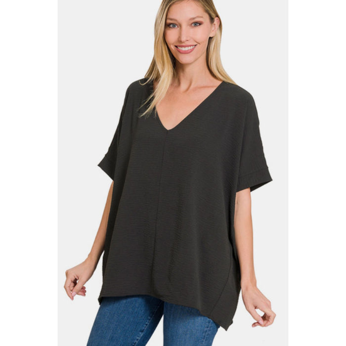 Zenana V-Neck Short Sleeve Top