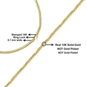 Bids.com Semi-Solid 14K Yellow Gold 6.1mm Classic Miami Cuban Chain Necklace - 22 Inches Necklaces