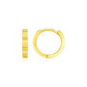 Bids.com 14k Yellow Gold Petite Round Hoop Earrings with Straight Texture Earrings
