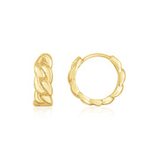 Bids.com 14K Yellow Gold Thick Curb Chain Huggie Hoop Earrings Earrings