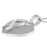 Bids.com .925 Sterling Silver 1/10 cttw Diamond Heart Pendant Necklace (H-I, I1-I2) Necklaces